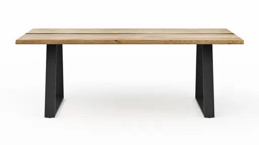 Esstisch Kima - LB ca. 220x100 cm, Wildeiche massiv mit Epoxid-Harz