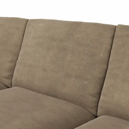 Ecksofa Stormy - Longchairs links mit 2,5-Sitzer, Stoff, Rauchbraun