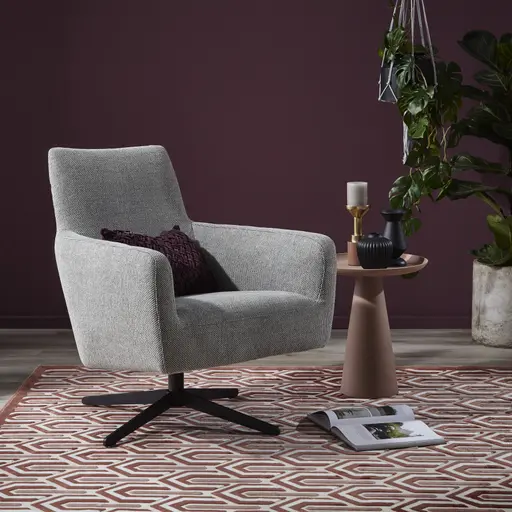 Drehsessel Matina - Größe L, Stoff, Hellgrau