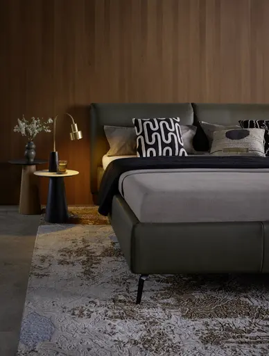 Polsterbett Delia - Liegefläche ca. 180x200 cm, Leder Olive