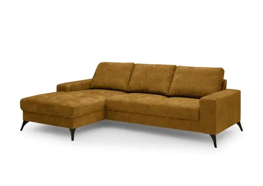 Ecksofa - Ecke links, 2-Sitzer, Stoff, Curry