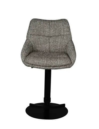 Barhocker MATTEA - drehbar, höhenverstellbar, Stoff, Braun