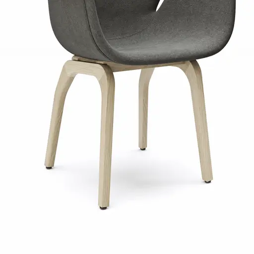 Armlehnstuhl Tooon - Stoff Dunkelgrau, Gestell Holz