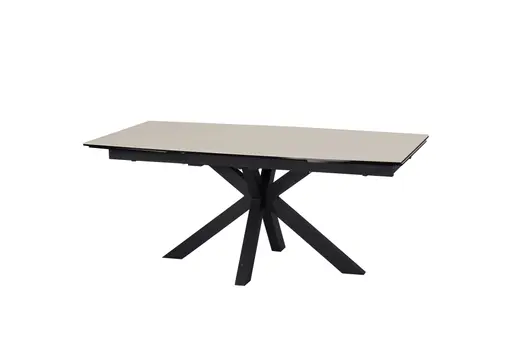 Esstisch MELANIA - ausziehbar, LB ca. 180x95 cm, Glaskeramik, Travertin farbig