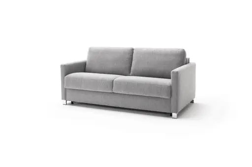 Sofa Nuoro - 2,5-Sitzer inkl. Schlaffunktion, Armlehne schmal, Stoff, Grau