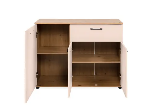 Sideboard- B ca. 100 cm, Eiche Dekor, Beige