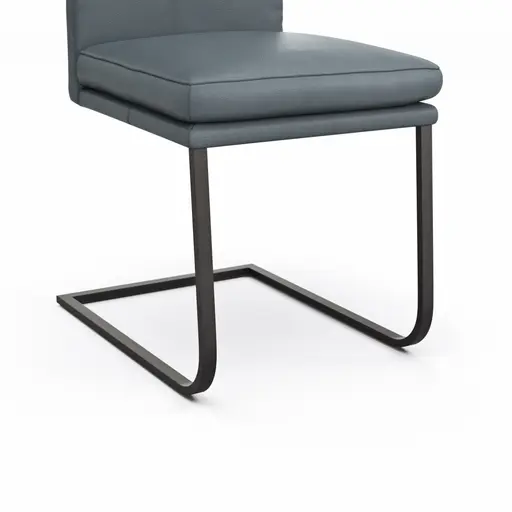 Freischwinger Valloni, Leder, Hellblau