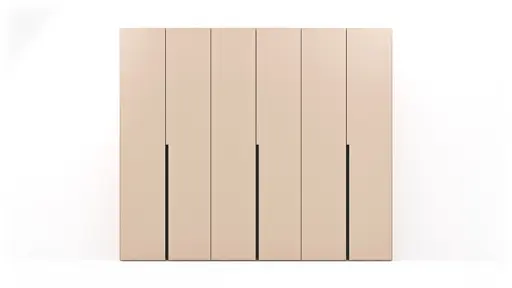 Drehtürenschrank Loretto - B ca. 280 cm, Lack matt, Sand