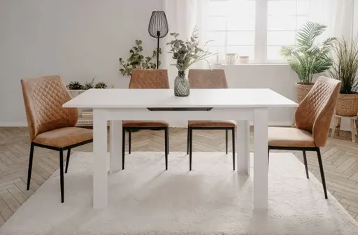 Esstisch - ausziehbar, LB ca. 125x80 cm, Weiß