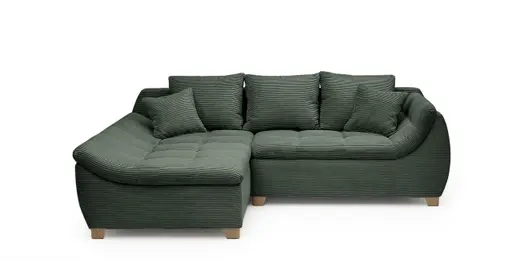 Ecksofa JAMILA - 2-Sitzer, Ecke rechts, Stoff, Grün