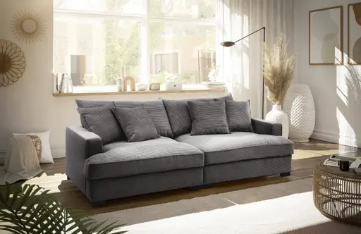 Megasofa - 3-Sitzer, Stoff, Grau