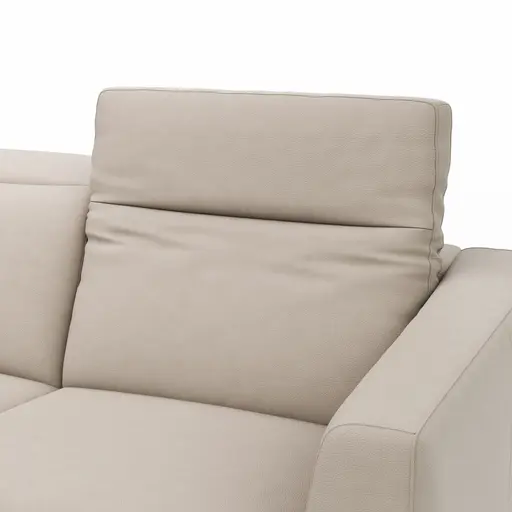 Ecksofa Rafaela 2.0 - Longchair mit 2,5-Sitzer rechts inkl. Kopfteilverstellung, Leder, Champagner