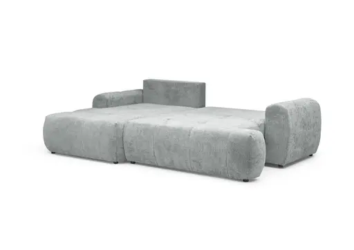 Ecksofa - Longchair links mit 2-Sitzer, Stoff, Aqua