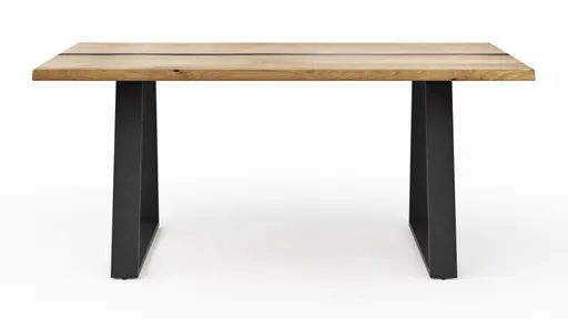 Esstisch Kima - LB ca. 180x100 cm, Wildeiche massiv mit Epoxid-Harz