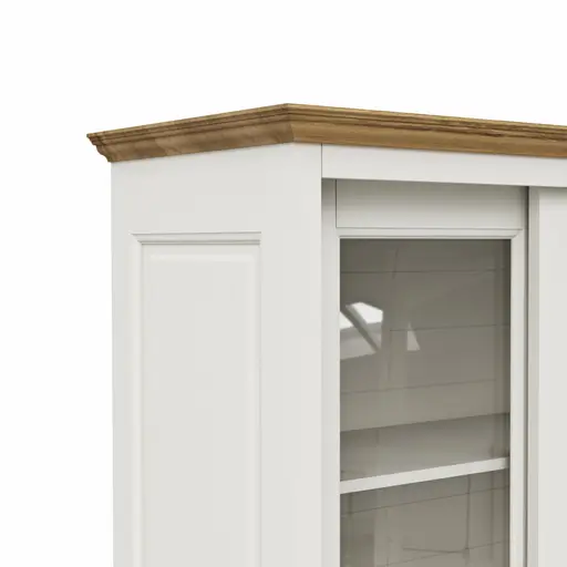 Schiebetürenschrank Louisiana - teilmassiv, Weiß