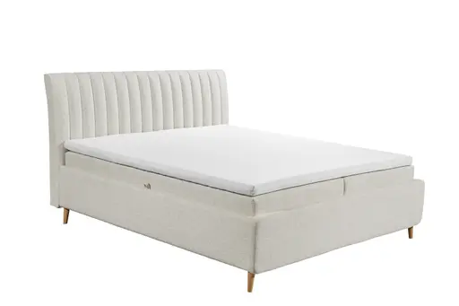 Boxbett - Liegefläche ca. 180x200 cm, Stoff, Beige