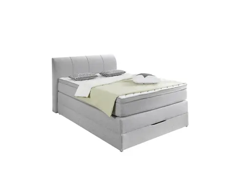 Boxspringbett- Liegefläche ca. 140x200 cm, Stoff, Silber