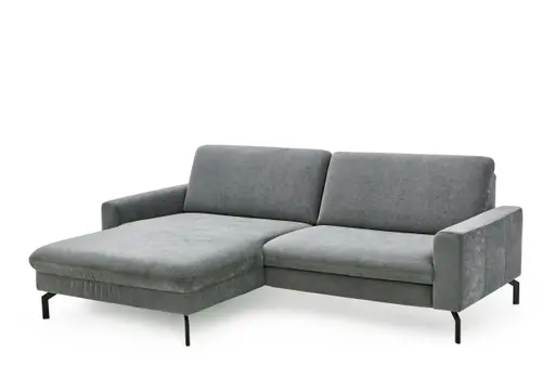 Ecksofa - Longchair links mit 1,5-Sitzer, Stoff, Anthrazit
