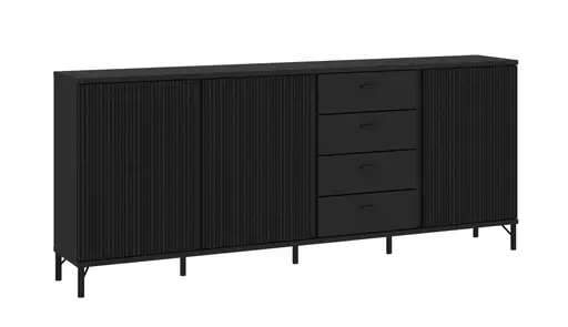Sideboard - B ca. 200 cm, Schwarz