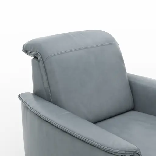 Sessel Bolivien - Kopfteil verstellbar, Leder, Steel