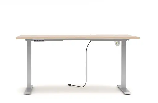 Schreibtisch - höhenverstellbar, LB ca. 160x77 cm, Riva Eiche Nachbildung, Silberfarben