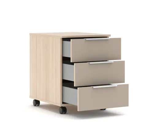 Rollcontainer - B ca. 45 cm, Riva Eiche Nachbildung, Kaschmir