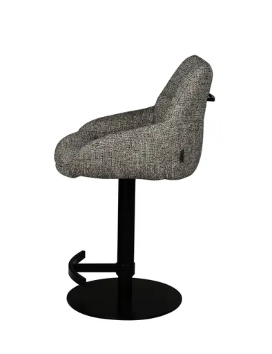 Barhocker MATTEA - drehbar, höhenverstellbar, Stoff, Braun