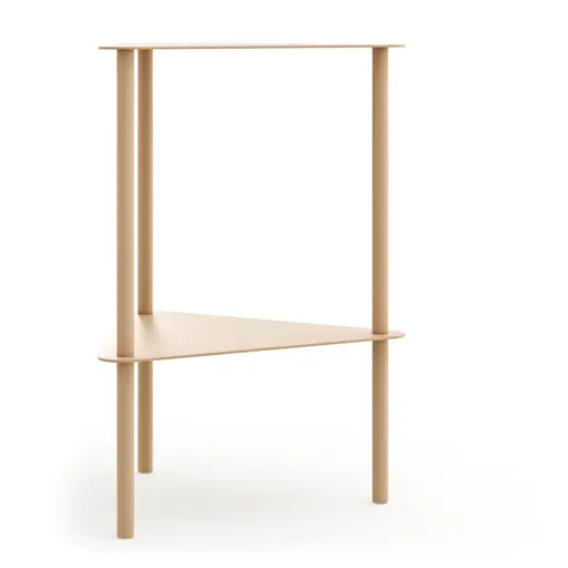 Beistelltisch Dagny - BHT ca. 40x55x40 cm, Dreieckig, Metall, Beige