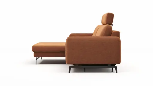 Ecksofa Enna - Longchair Links mit 1,75-Sitzer, inkl. motorischer Relaxfunktion, Stoff, Terracotta