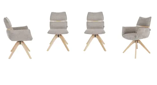 Armlehnstuhl MAROU - drehbar, Stoff, Braun