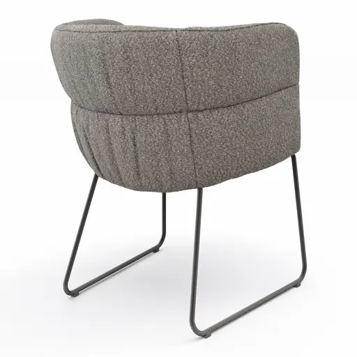 Armlehnstuhl Milana - Stoff, Grau