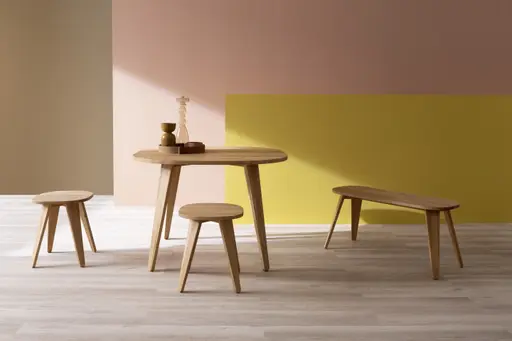 Hocker Signe - BHT ca. 40x50x40 cm, Asteiche massiv, Geölt