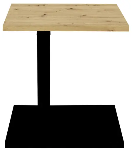 Beistelltisch - höhenverstellbar, LB ca. 45x35 cm, Asteiche, Schwarz
