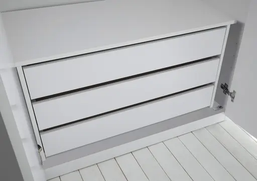 Drehtürenschrank- B ca. 300 cm, Weiß, Weiß Hochglanz