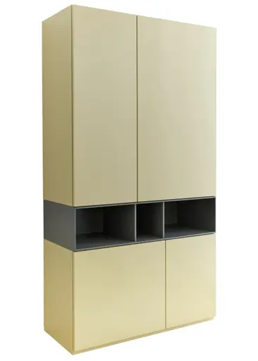 Highboard 3900 - BHT ca. 100x189x45 cm, Lack, Mandel