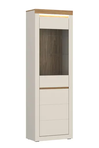 Vitrine - mit Beleuchtung, B ca. 64 cm, Kaschmir, Stone Eiche Nachbildung