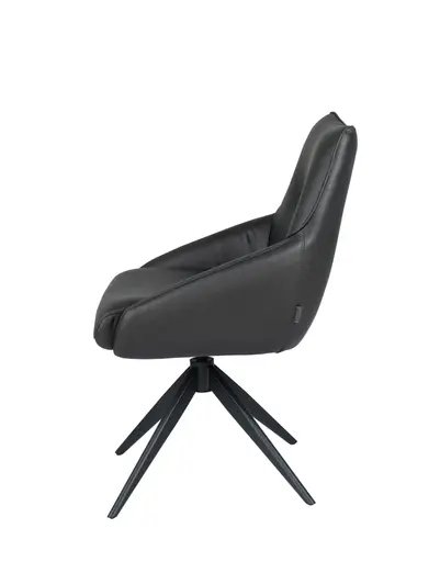 Stuhl MANON - drehbar, Stoff, Schwarz