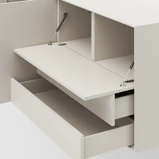 Sideboard Colore - B ca. 200 cm, Lack, Weiß