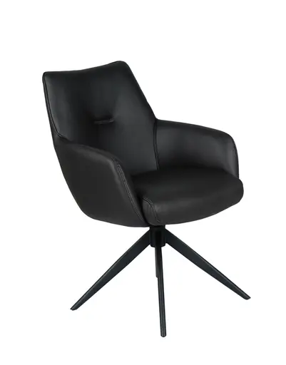 Armlehnstuhl MANON - drehbar, Stoff, Schwarz