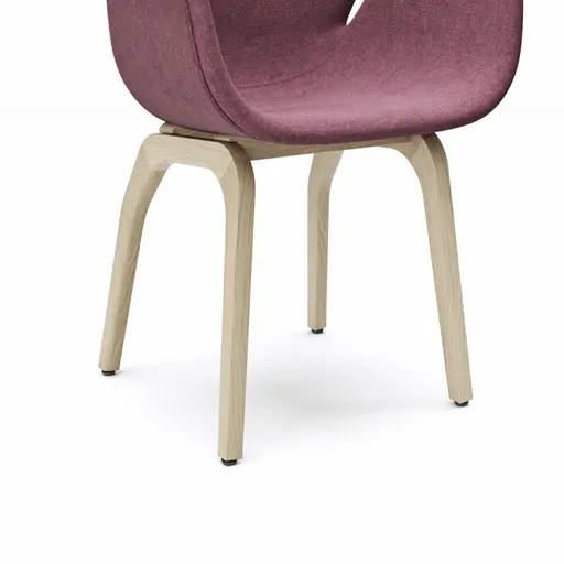 Armlehnstuhl Tooon - Stoff Beere, Gestell Holz