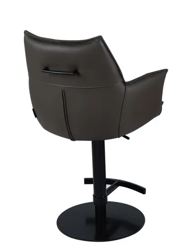 Barhocker MELE - drehbar, höhenverstellbar, Leder, Dunkelbraun