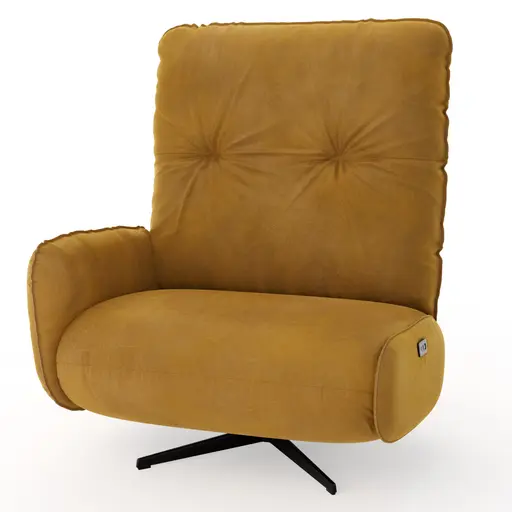 Loungesessel Lovere - Leder, Curry, Armlehne links