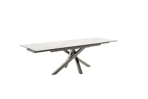Esstisch - ausziehbar, BL ca. 90X180(260) cm, Keramik, Grau marmoriert