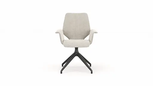 Armlehnstuhl Penthouse - Stoff, Hellgrau, Leder, Grau