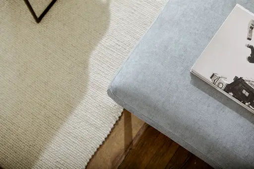 Hocker Jacksonville - LB ca. 112x67 cm, Stoff, Hellblau