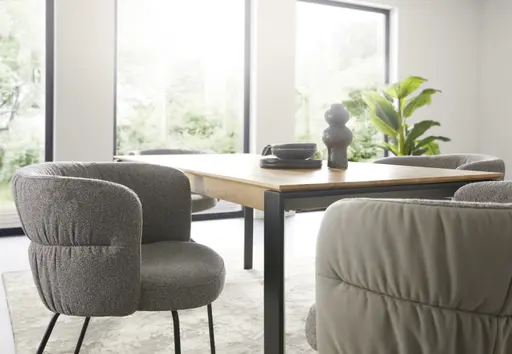 Armlehnstuhl Milana - Stoff, Grau