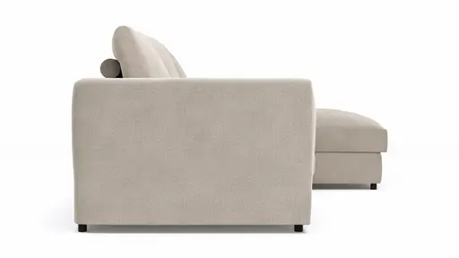 Ecksofa Stormy - 2,5-Sitzer mit Longchair rechts, Stoff, Creme