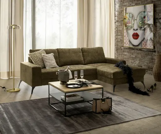 Couchtisch - LB ca. 70x70 cm, Wildeiche Massiv, Schwarz