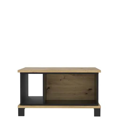 Couchtisch FARIDA - LB ca. 80x55 cm, Eiche Dekor, Schwarz