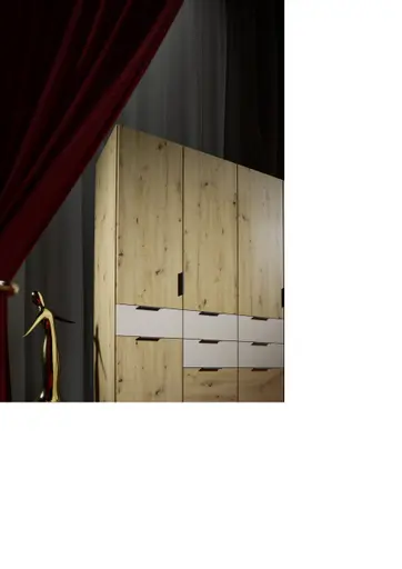 Drehtürenschrank RAAS- B ca. 181 cm, Eiche Dekor, Champagner